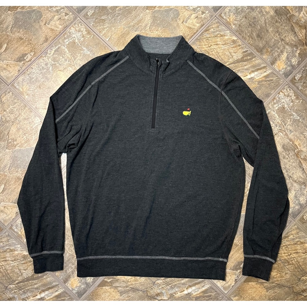 Masters Tech Quarter Zip Pullover Mens Medium Gray Golf Sweater